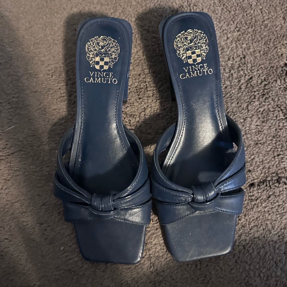 Vince Camuto Blue Mules with Sleek Design